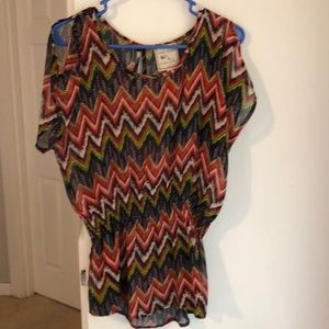 Chevron blouse of many colors